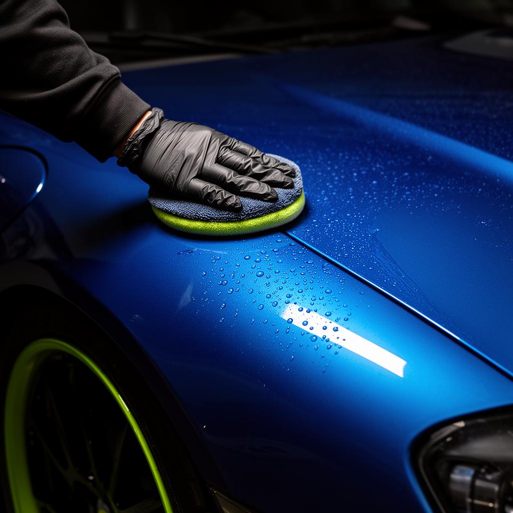 Professional auto detailing in action